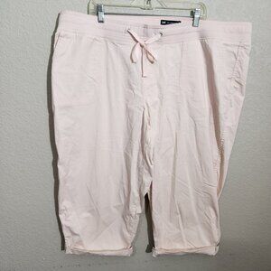 Lee Womens Relaxed Fit Cropped Capri Pants 24W M Light Pink
